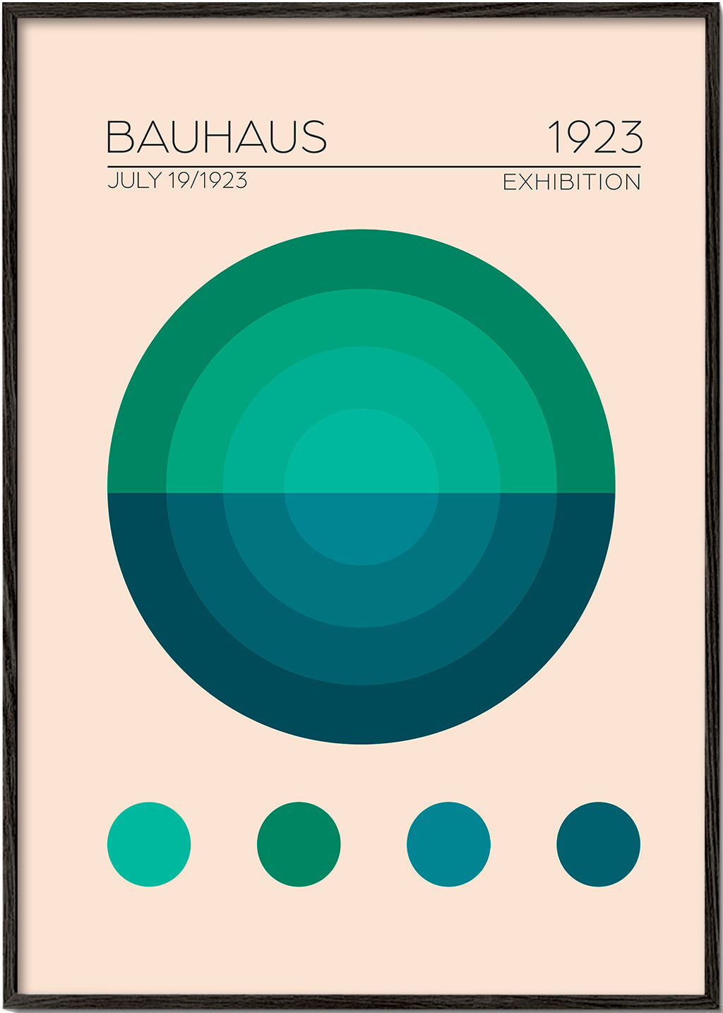 Geometrisk plakat Bauhaus med koncentriske cirkler