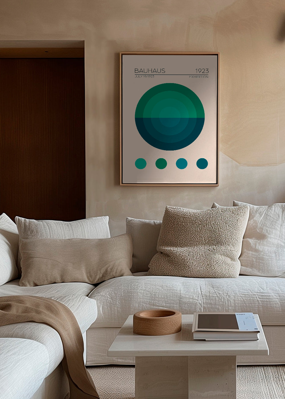 Geometrisk plakat Bauhaus med koncentriske cirkler