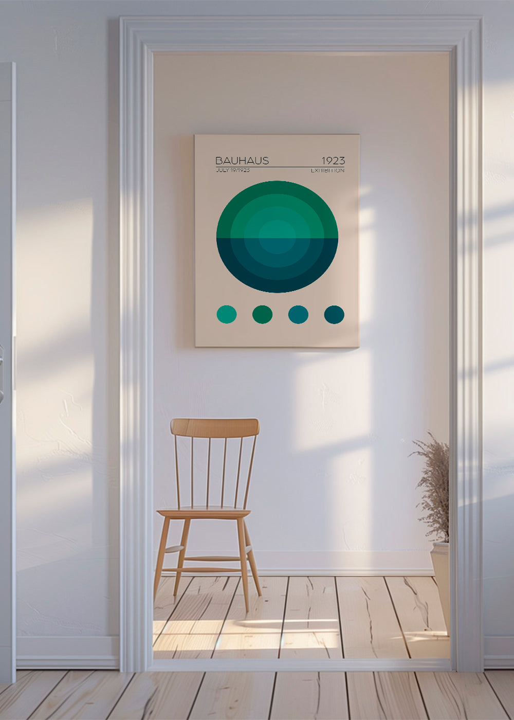 Geometrisk plakat Bauhaus med koncentriske cirkler