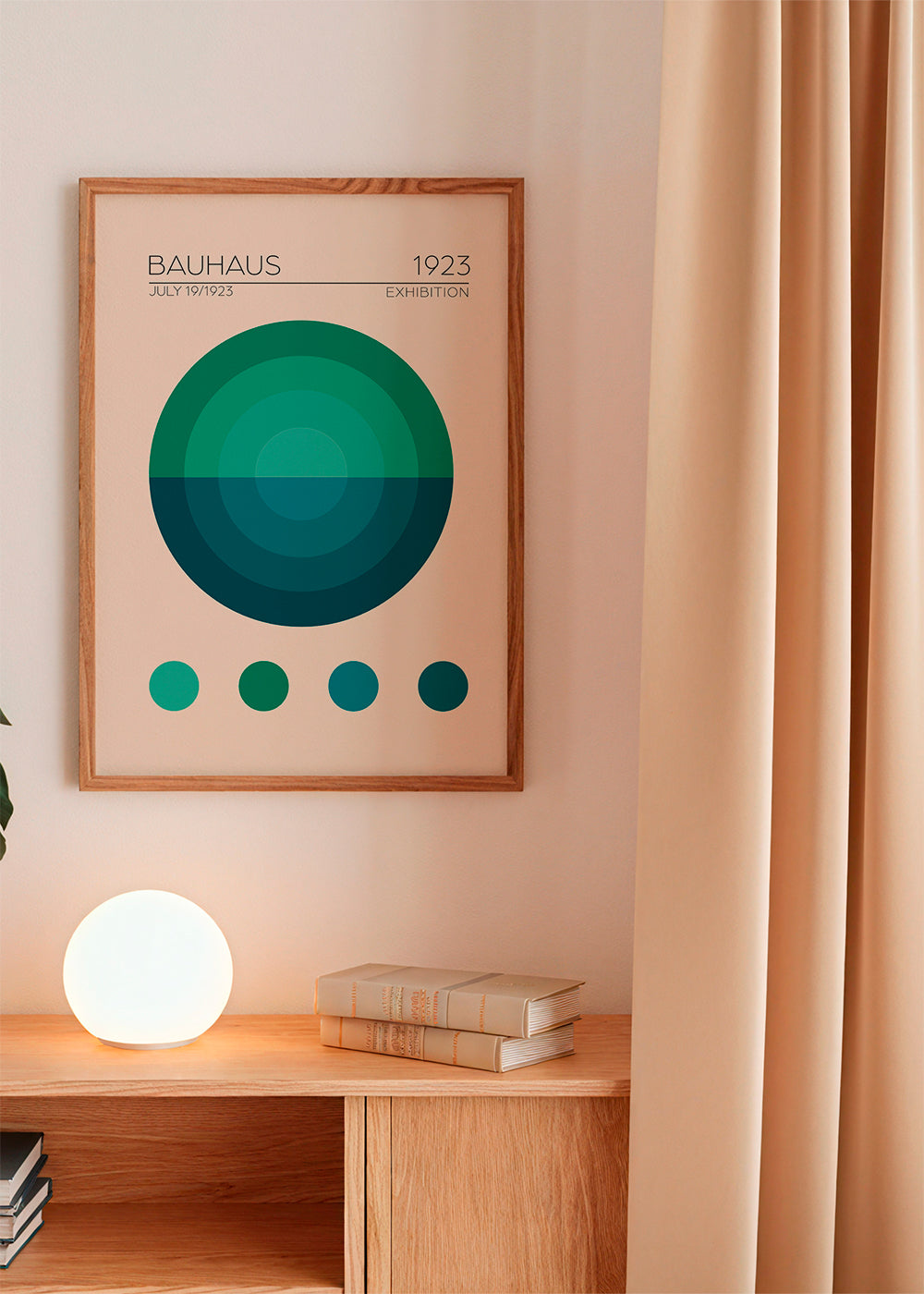 Geometrisk plakat Bauhaus med koncentriske cirkler