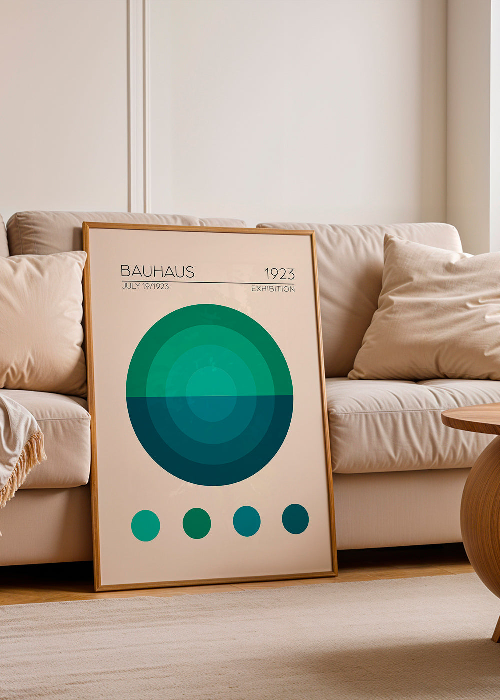 Geometrisk plakat Bauhaus med koncentriske cirkler