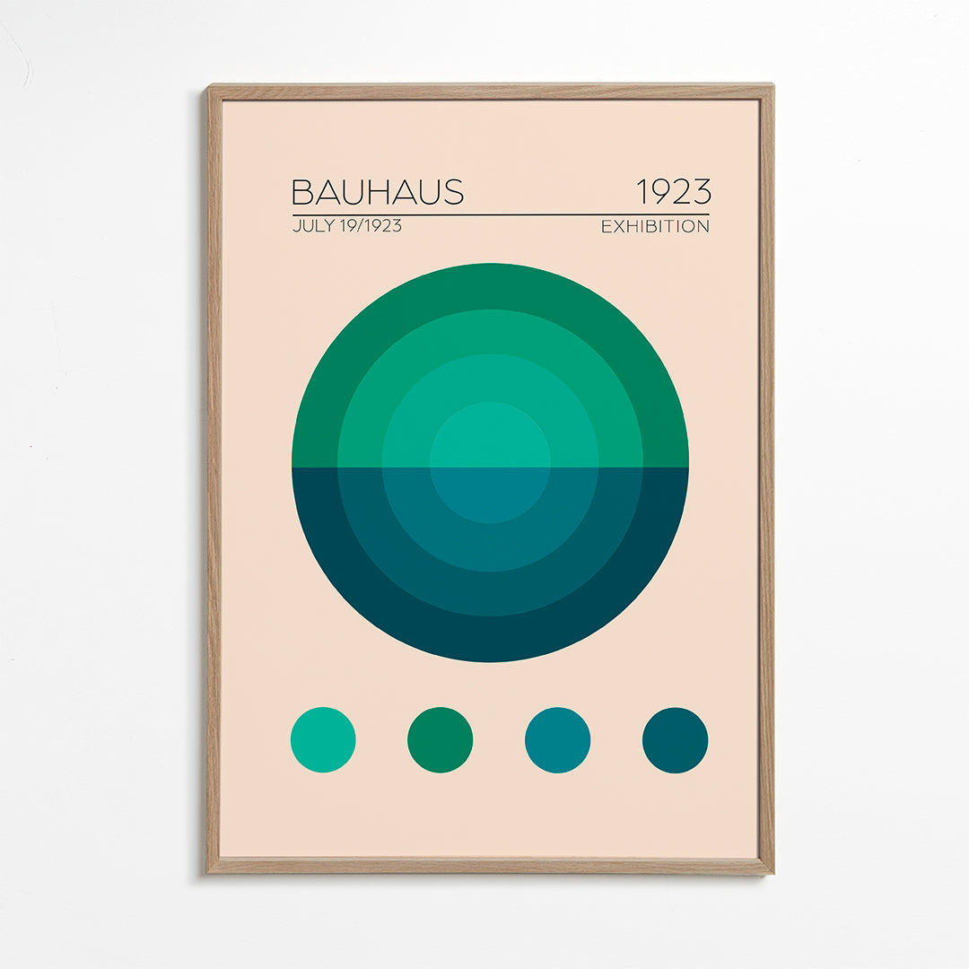 Geometrisk plakat Bauhaus med koncentriske cirkler