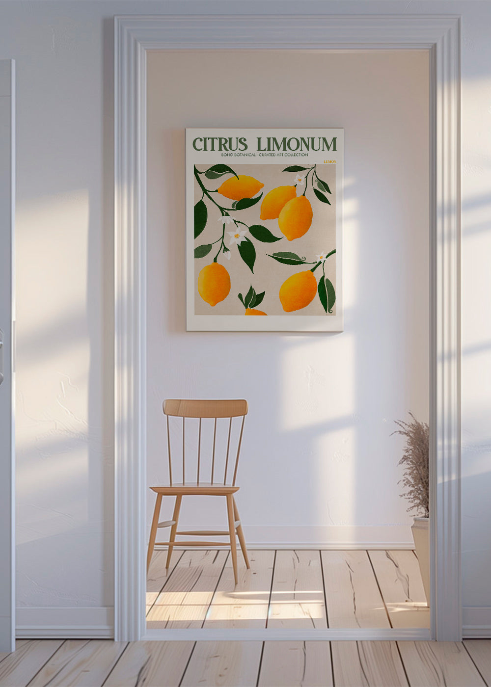 Botanisk plakat citroner på gren