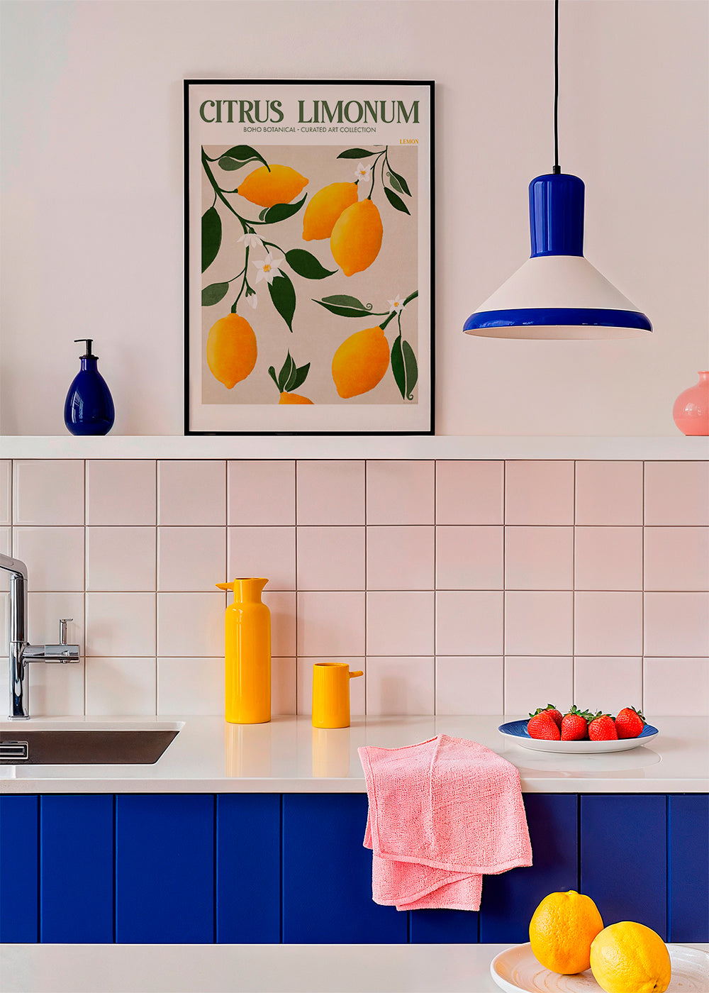 Botanisk plakat citroner på gren