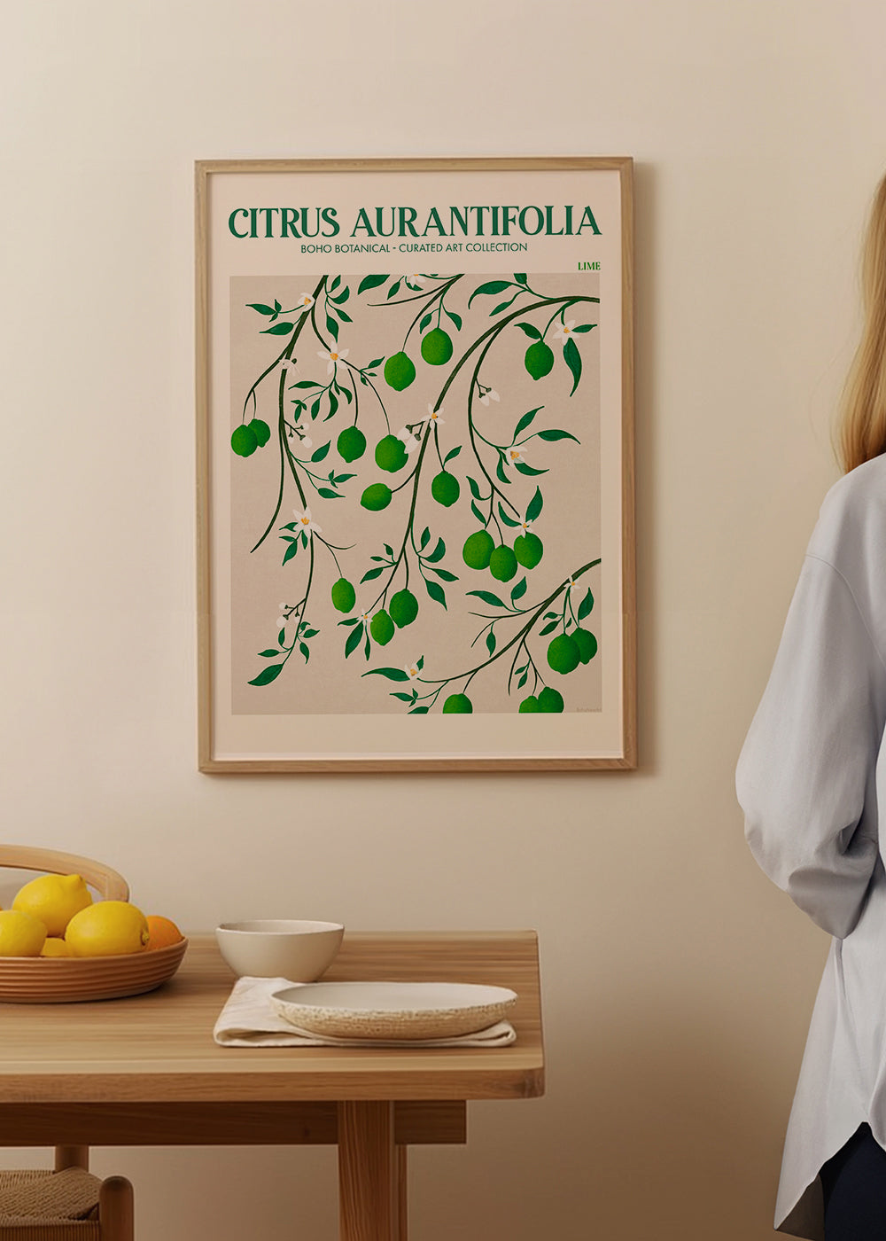 Botanisk plakat med limegrene