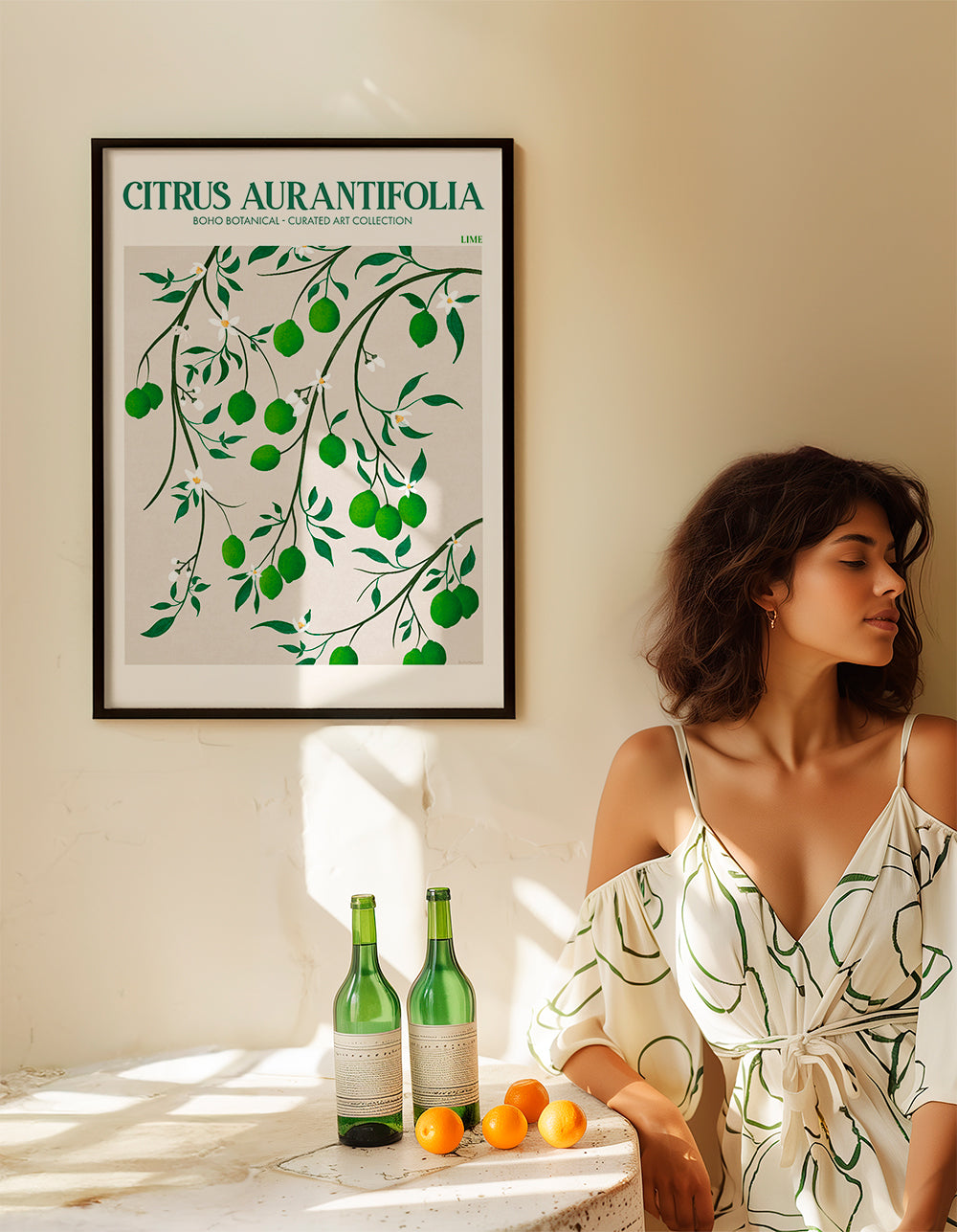 Botanisk plakat med limegrene