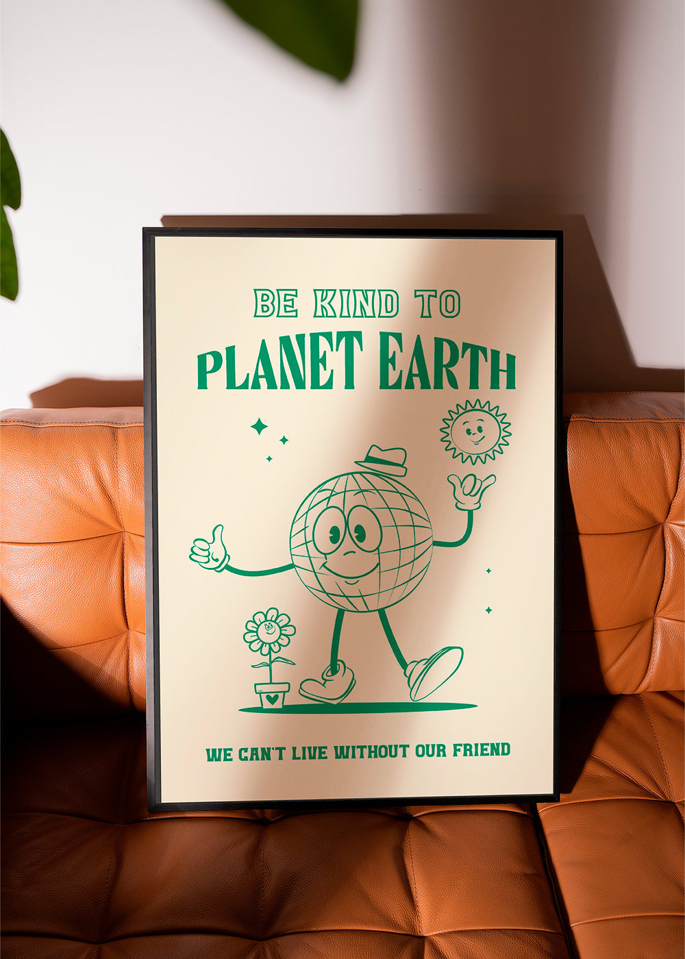 Illustration af planet med miljøbudskab