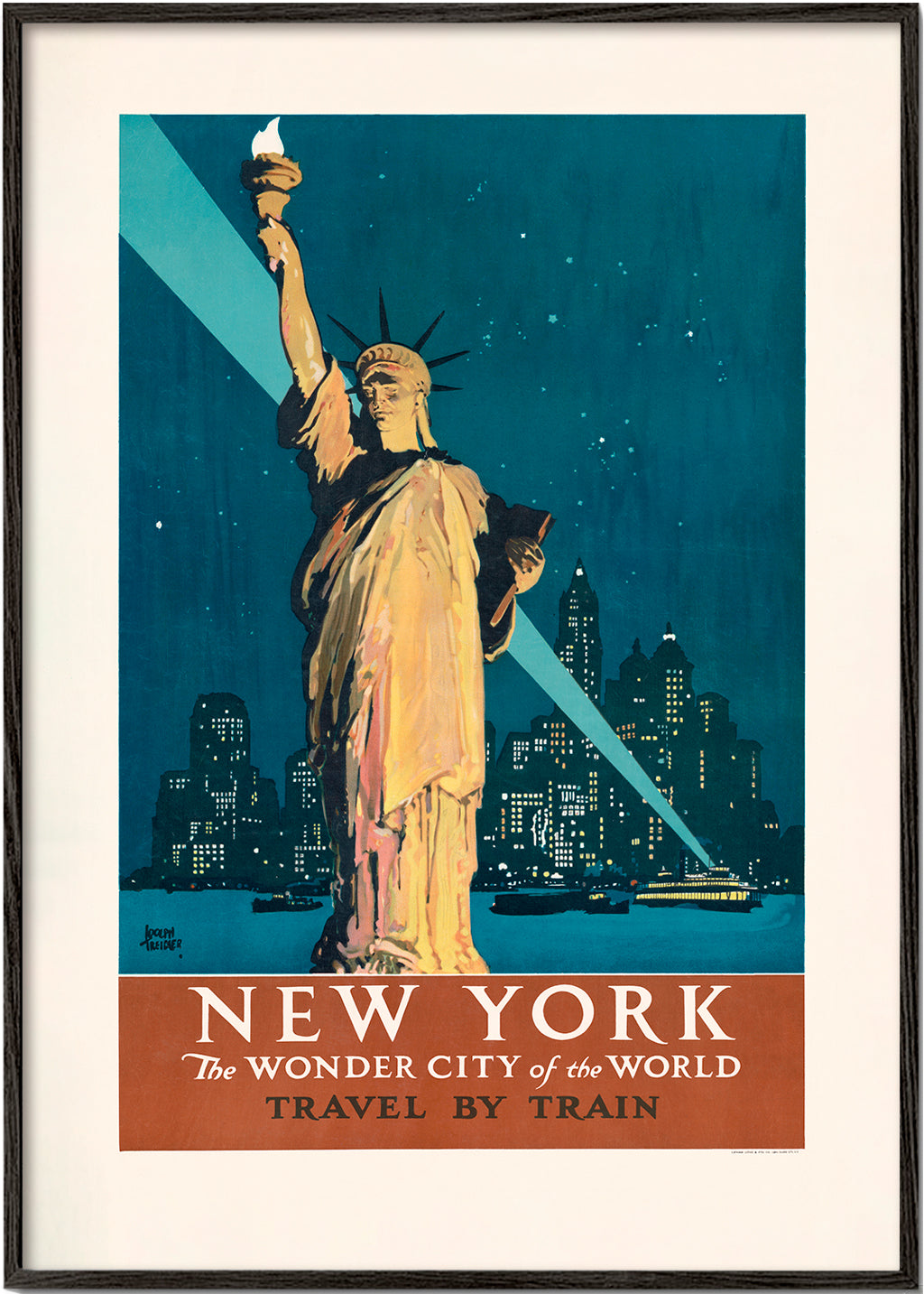 New York rejseplakat i vintage-stil
