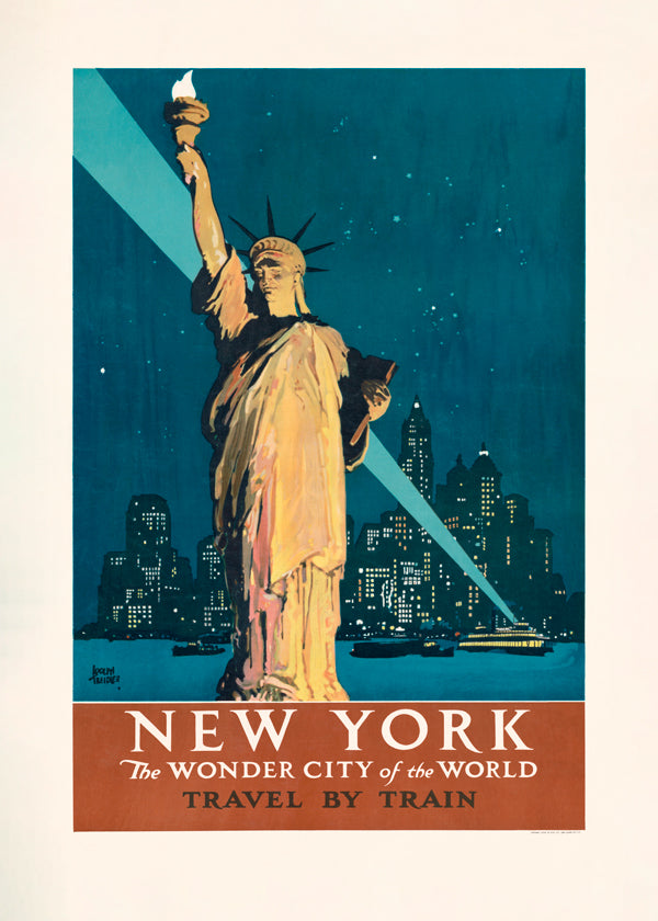 New York rejseplakat i vintage-stil