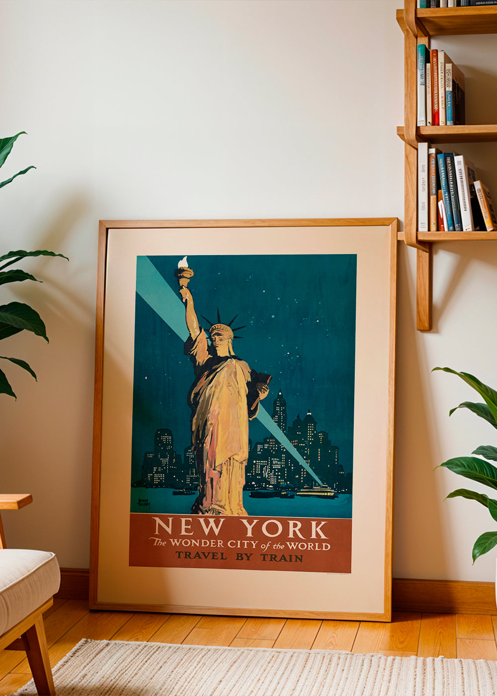 New York rejseplakat i vintage-stil