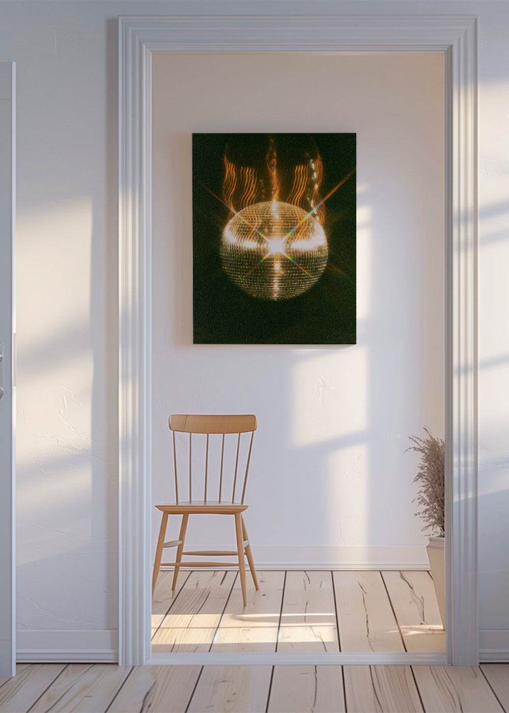 Fotografi af gylden discokugle