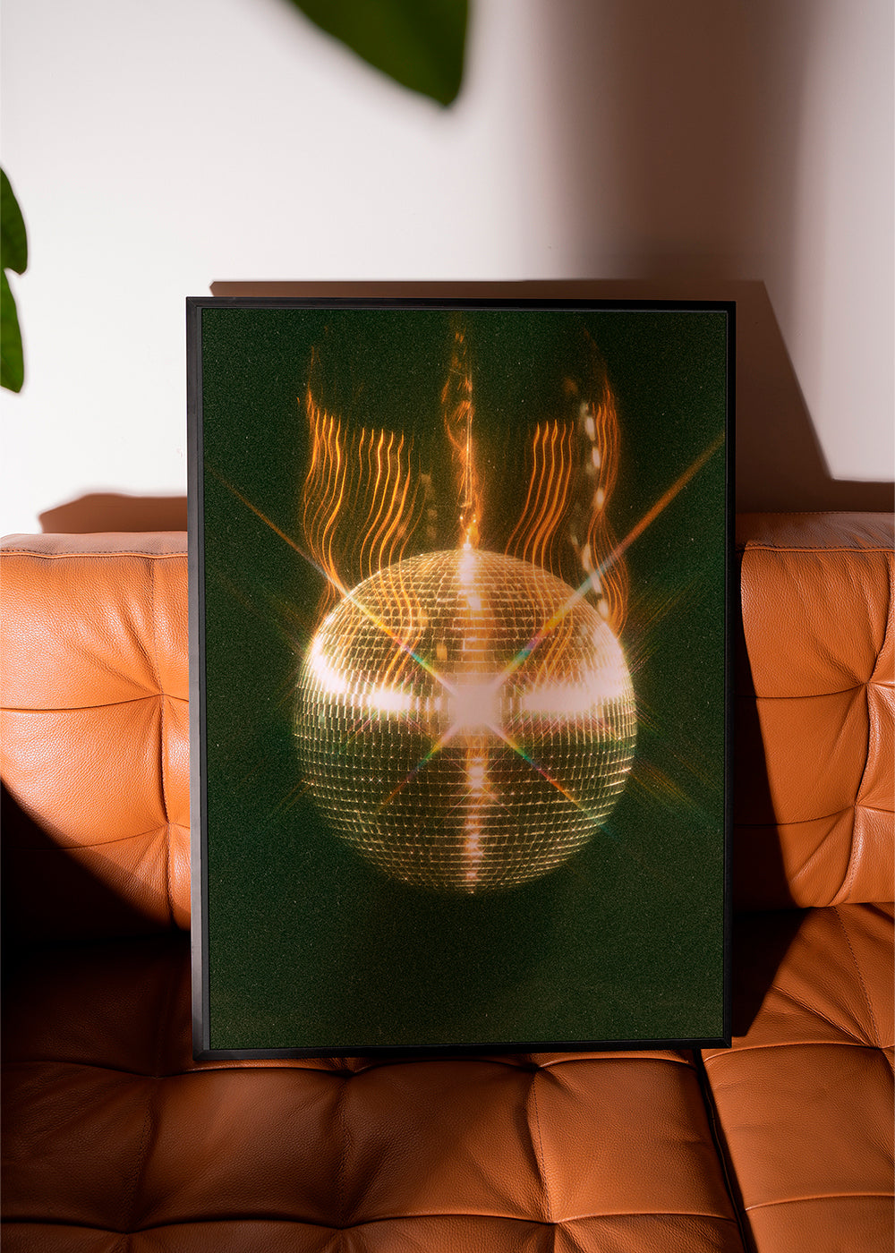 Fotografi af gylden discokugle