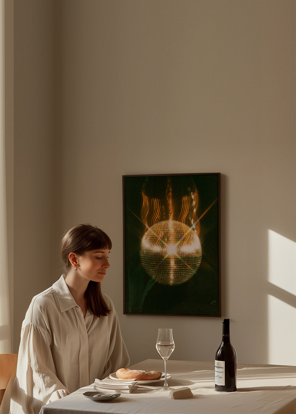 Fotografi af gylden discokugle