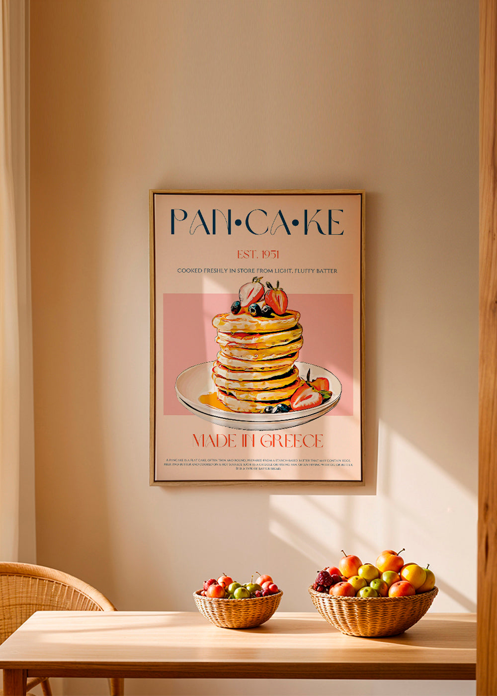 Køkkenkunst Pancake stak illustration retro