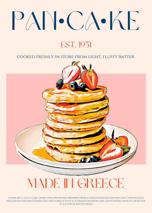 Køkkenkunst Pancake stak illustration retro