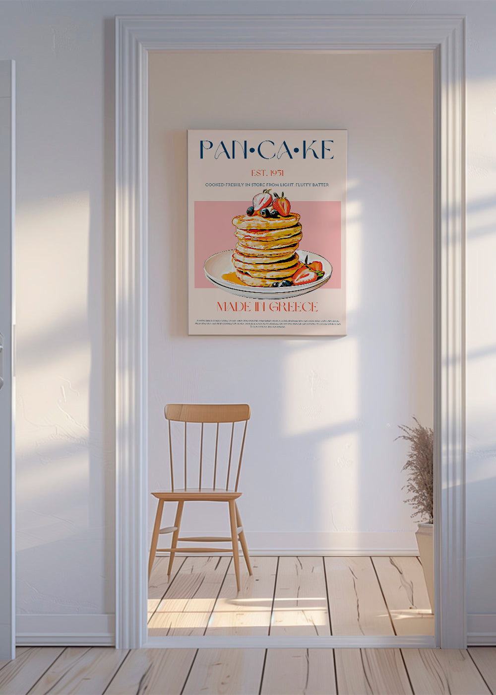 Køkkenkunst Pancake stak illustration retro