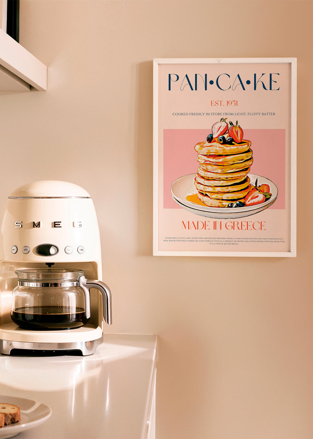 Køkkenkunst Pancake stak illustration retro