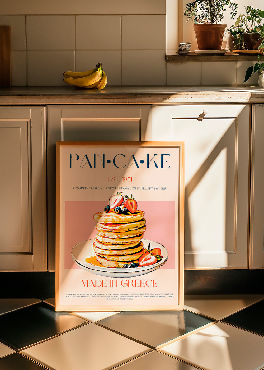 Køkkenkunst Pancake stak illustration retro