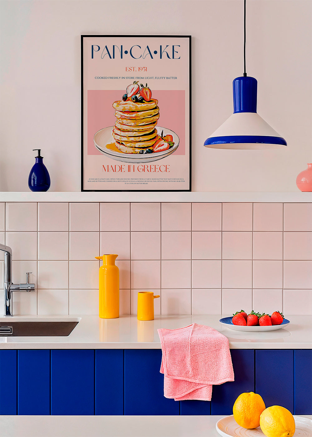 Køkkenkunst Pancake stak illustration retro