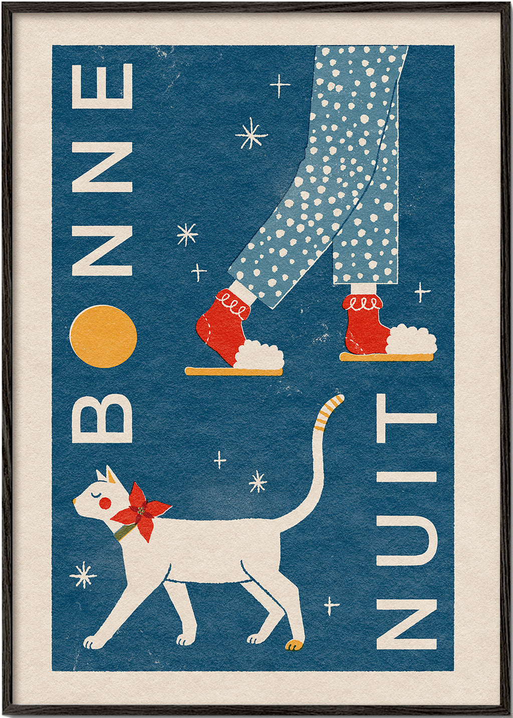 Kat illustration om natten