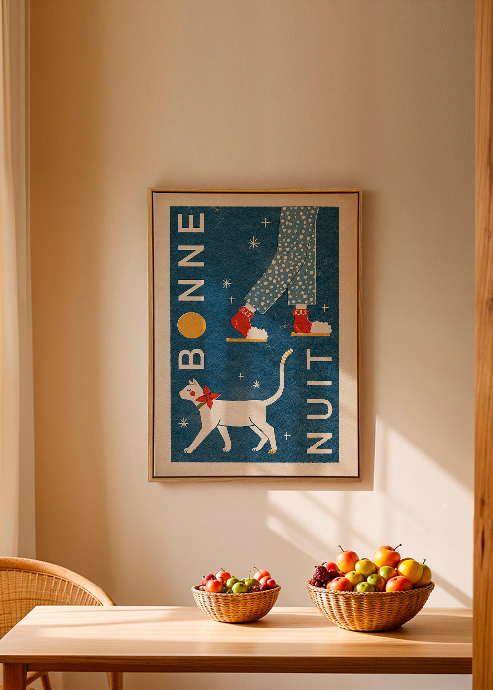 Kat illustration om natten