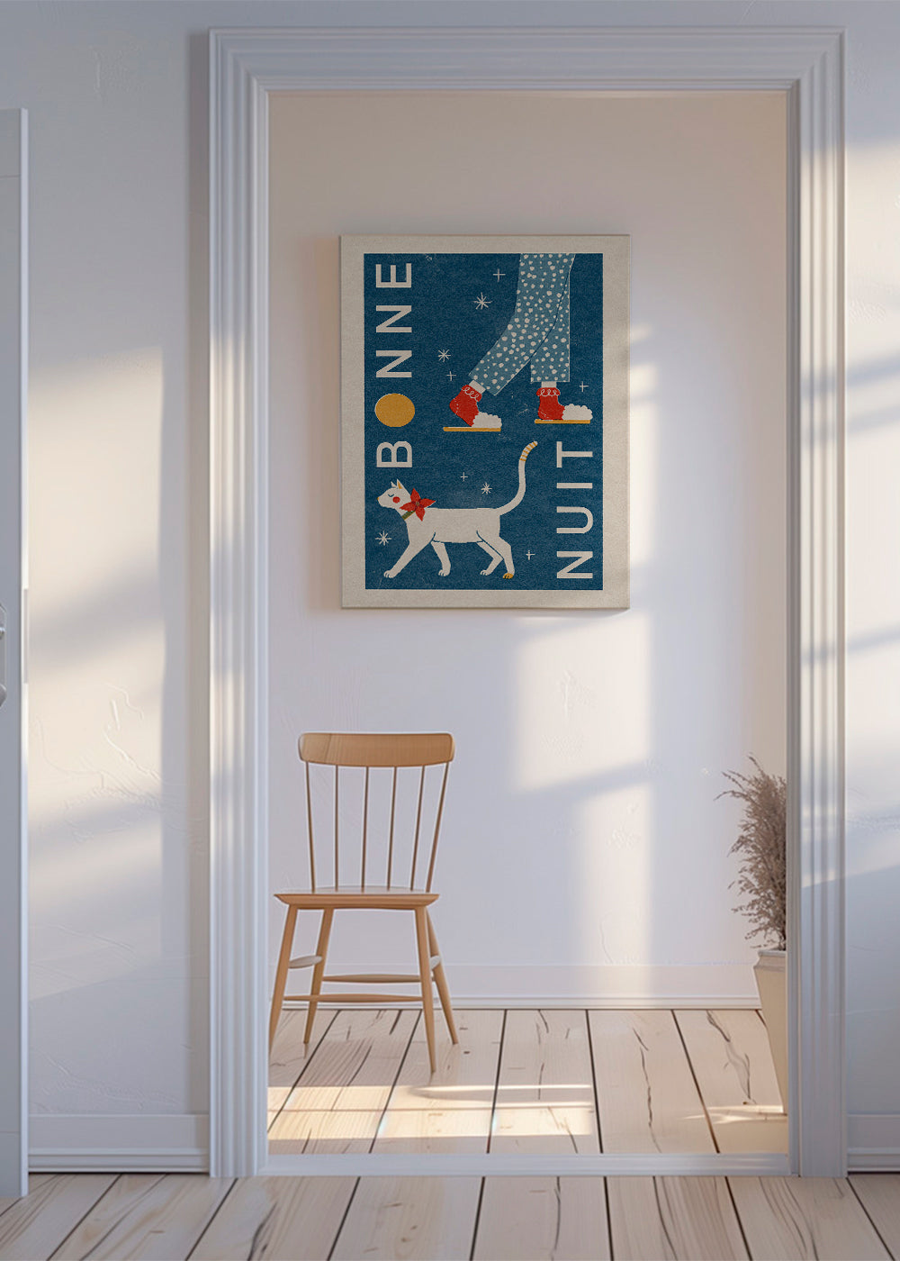 Kat illustration om natten