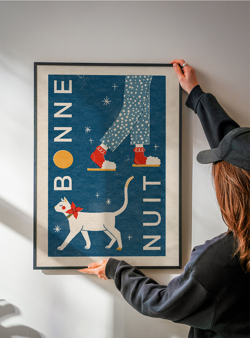 Kat illustration om natten