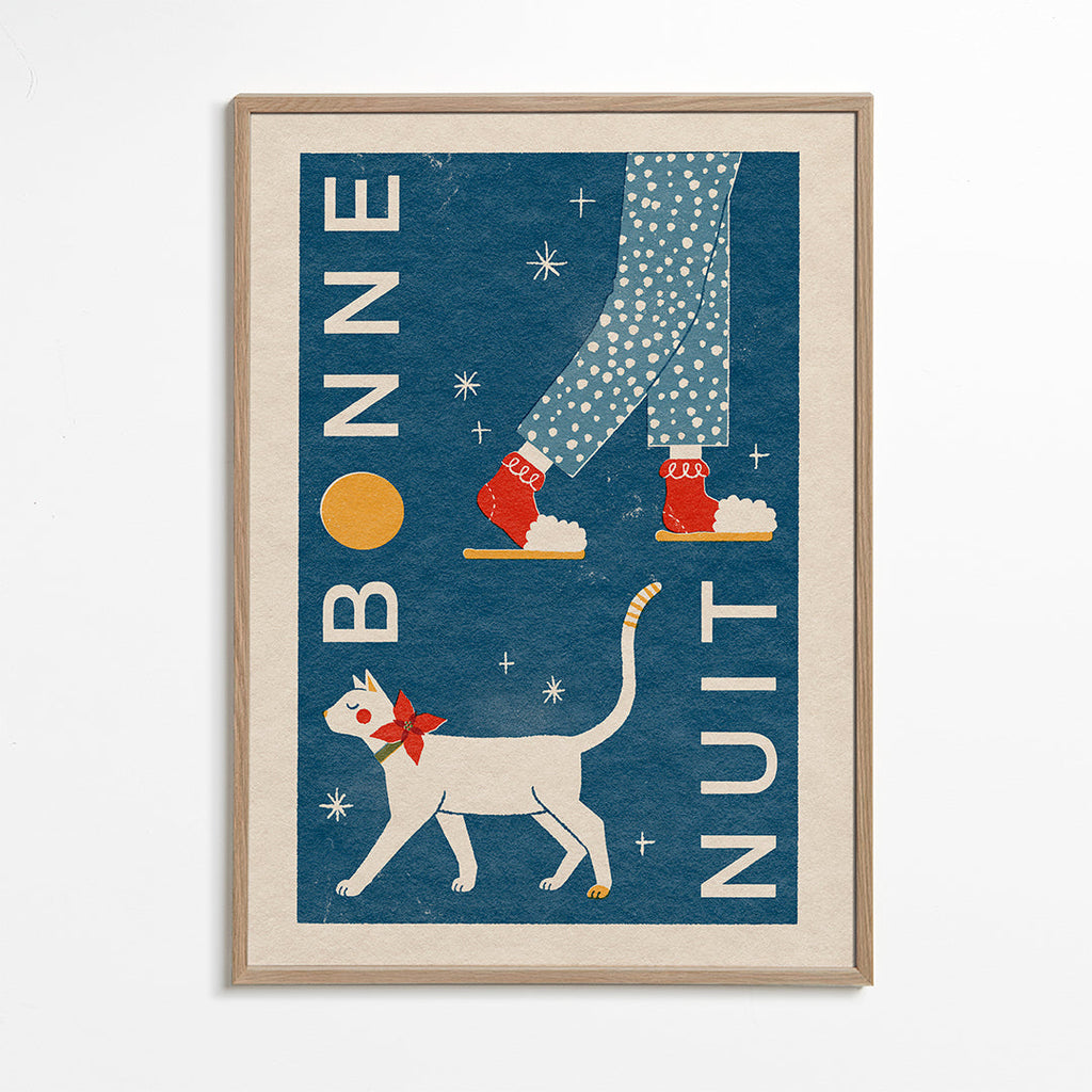 Kat illustration om natten