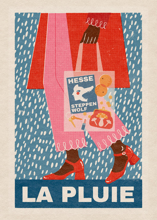 Illustration La Pluie taske og regn
