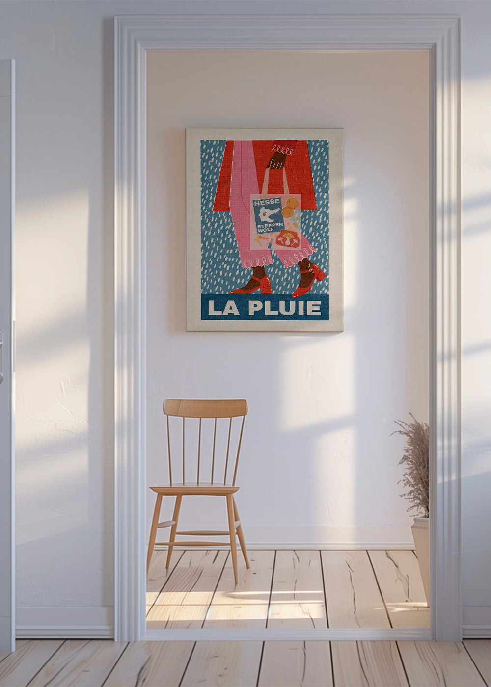 Illustration La Pluie taske og regn