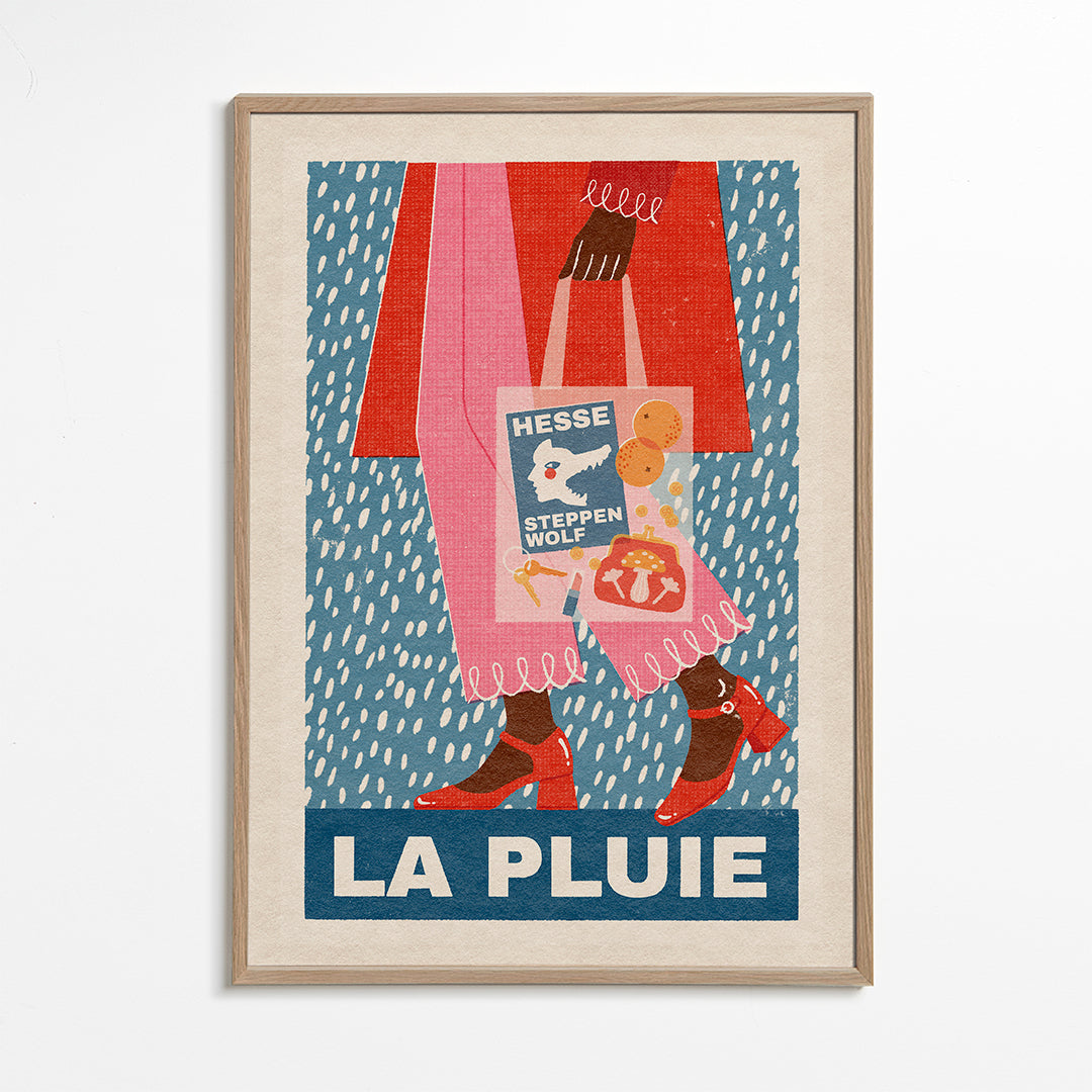 Illustration La Pluie taske og regn