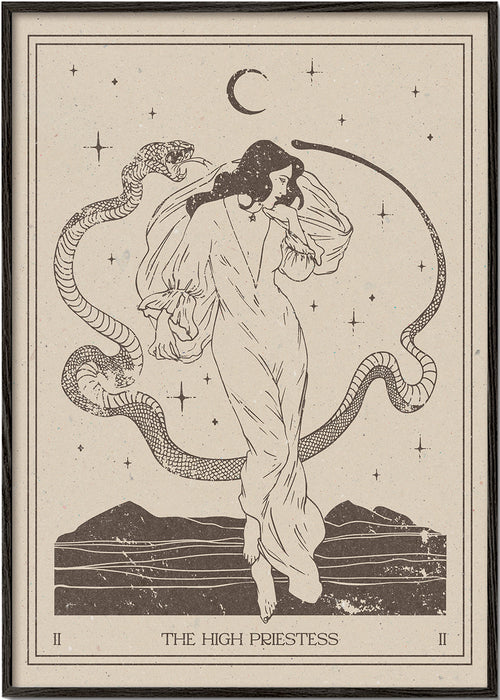 Vintage print: Den Høje Præstinde stregkunst