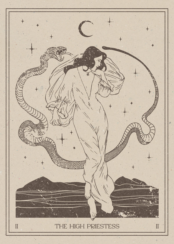 Vintage print: Den Høje Præstinde stregkunst