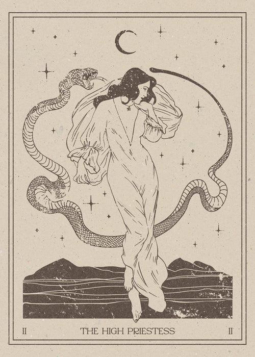 Vintage print: Den Høje Præstinde stregkunst