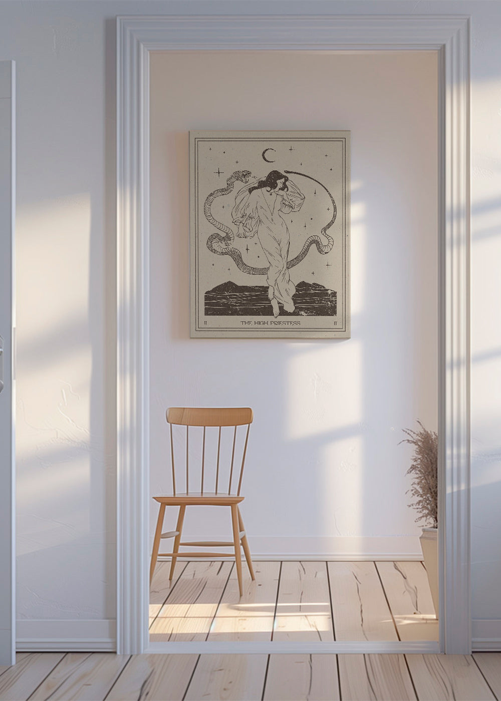 Vintage print: Den Høje Præstinde stregkunst