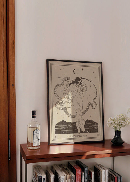 Vintage print: Den Høje Præstinde stregkunst