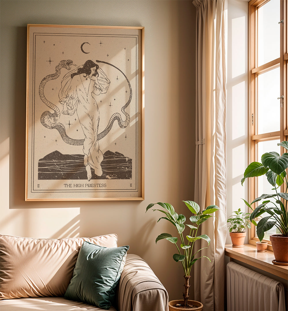Vintage print: Den Høje Præstinde stregkunst