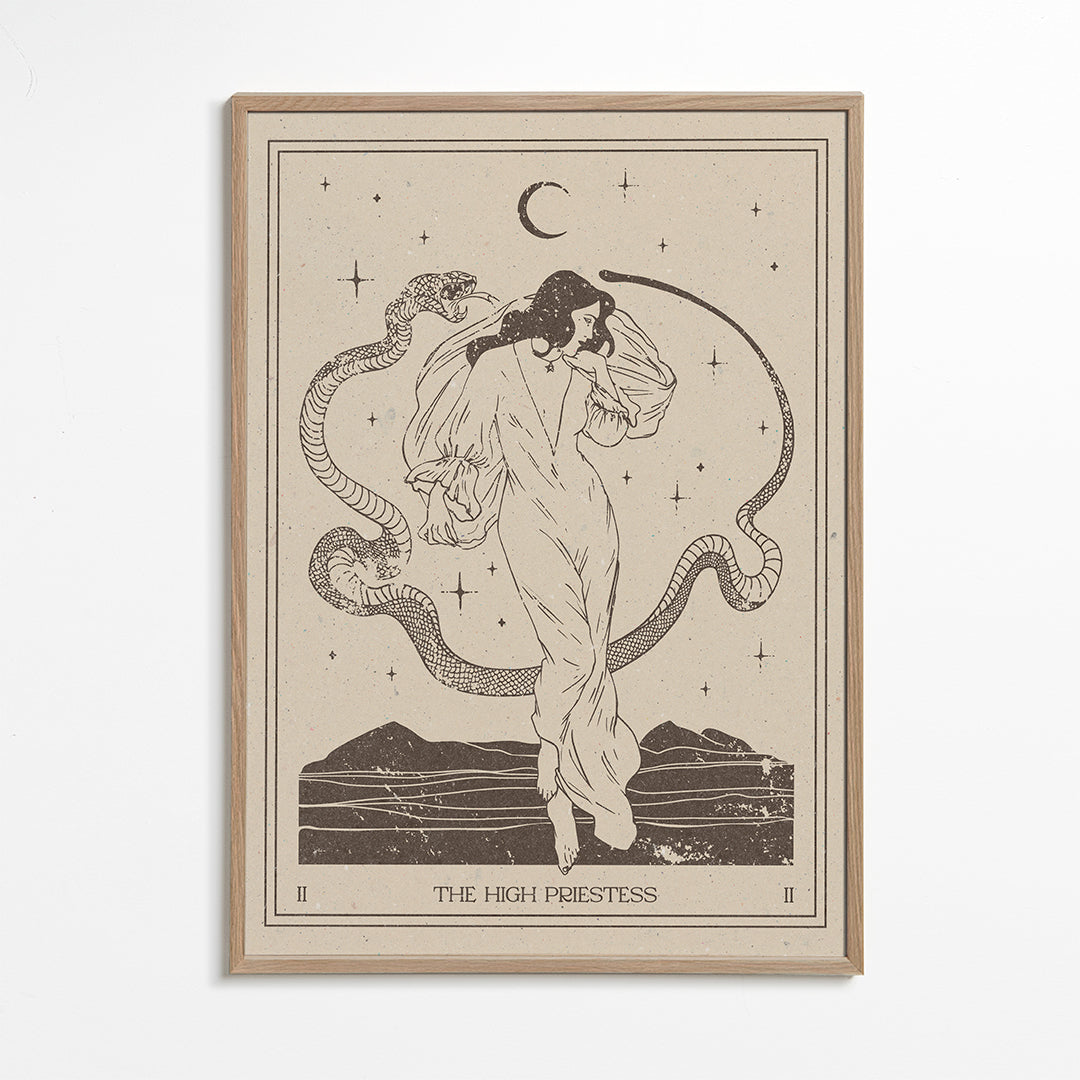 Vintage print: Den Høje Præstinde stregkunst