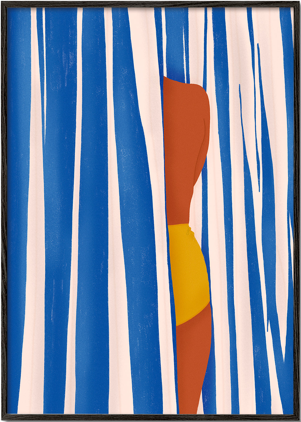 Illustration sommer-silhuet mellem striber