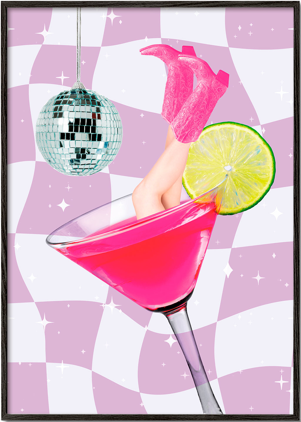 Køkkenkunst rosa cocktail med lime