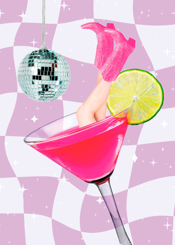 Køkkenkunst rosa cocktail med lime