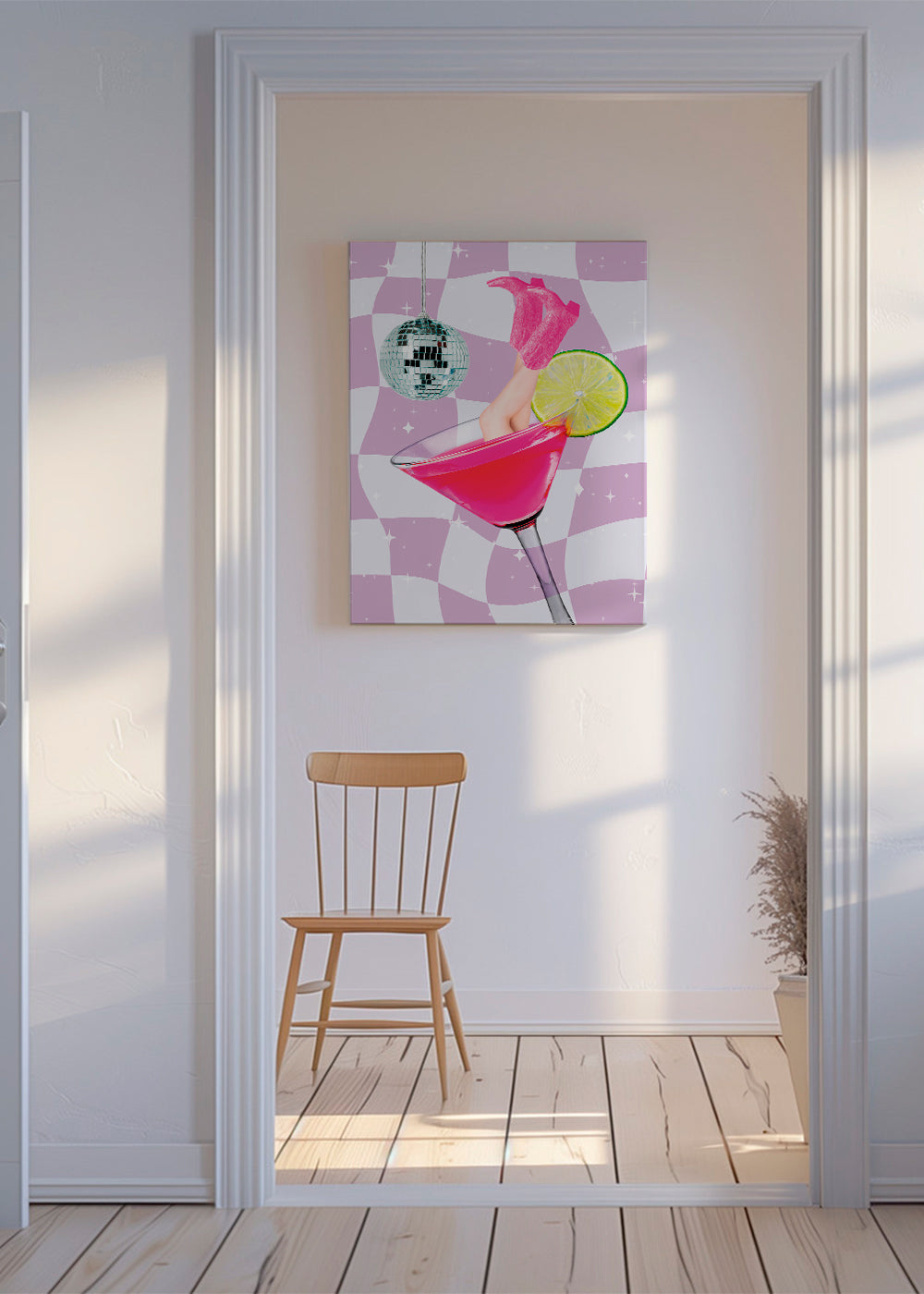 Køkkenkunst rosa cocktail med lime
