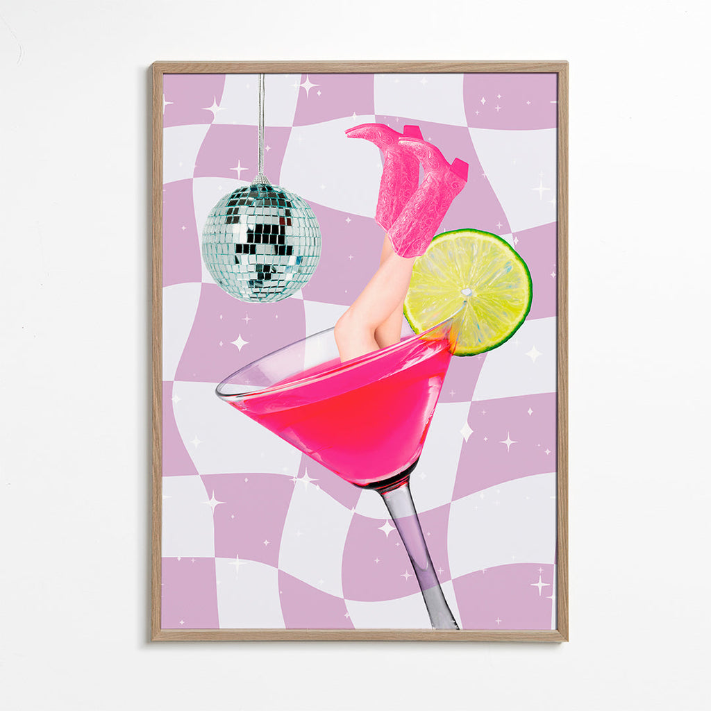 Køkkenkunst rosa cocktail med lime
