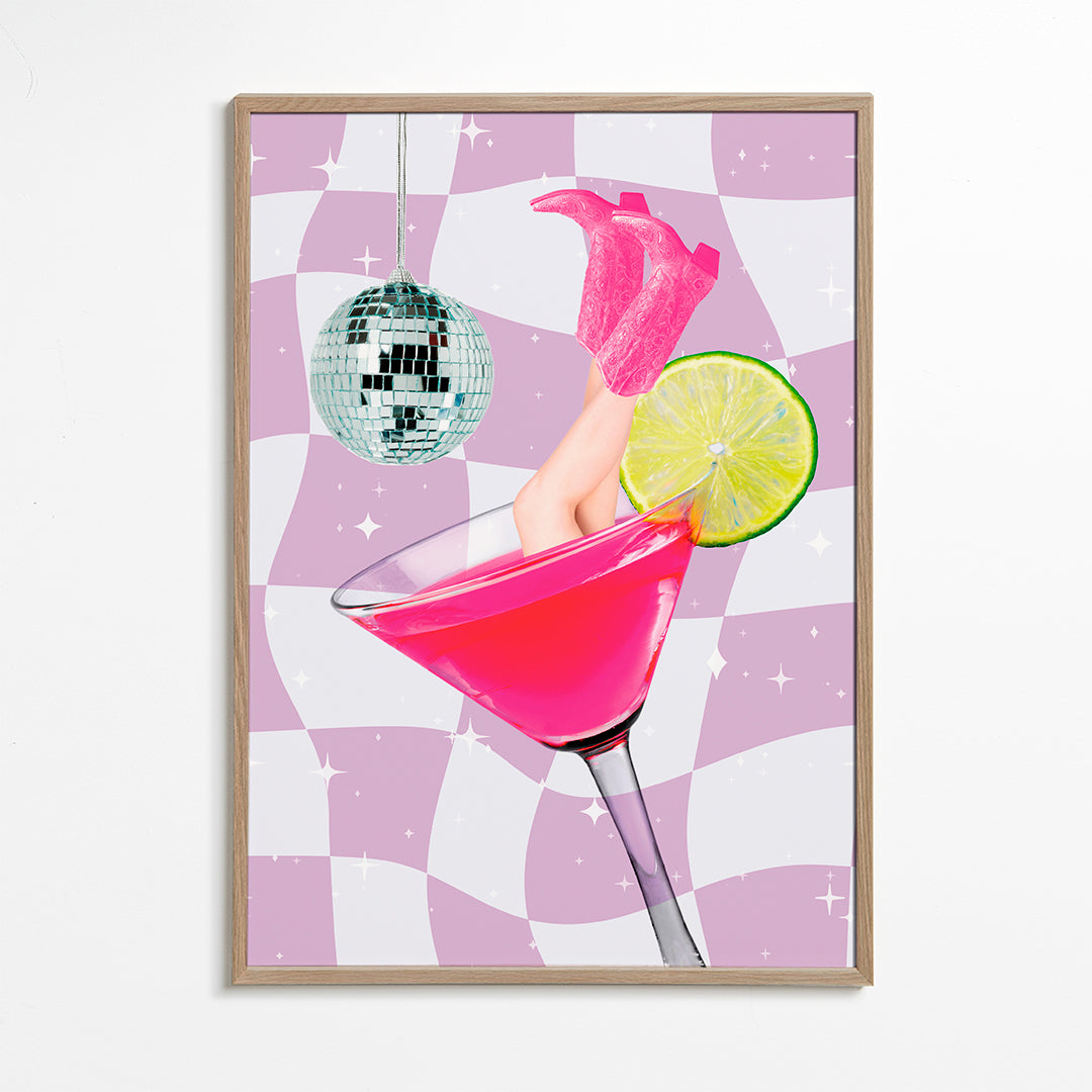 Køkkenkunst rosa cocktail med lime