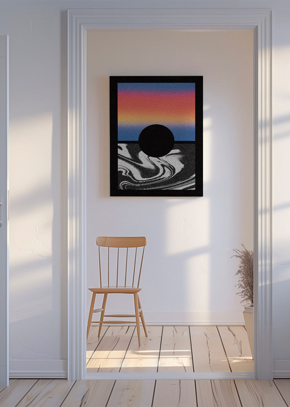 Abstrakt billede med cirkel og gradient