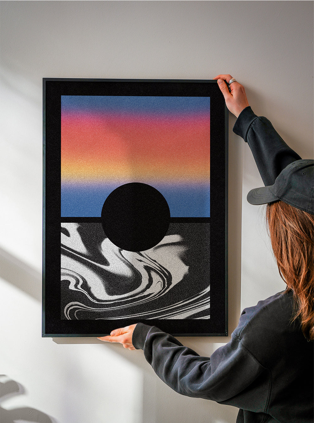 Abstrakt billede med cirkel og gradient