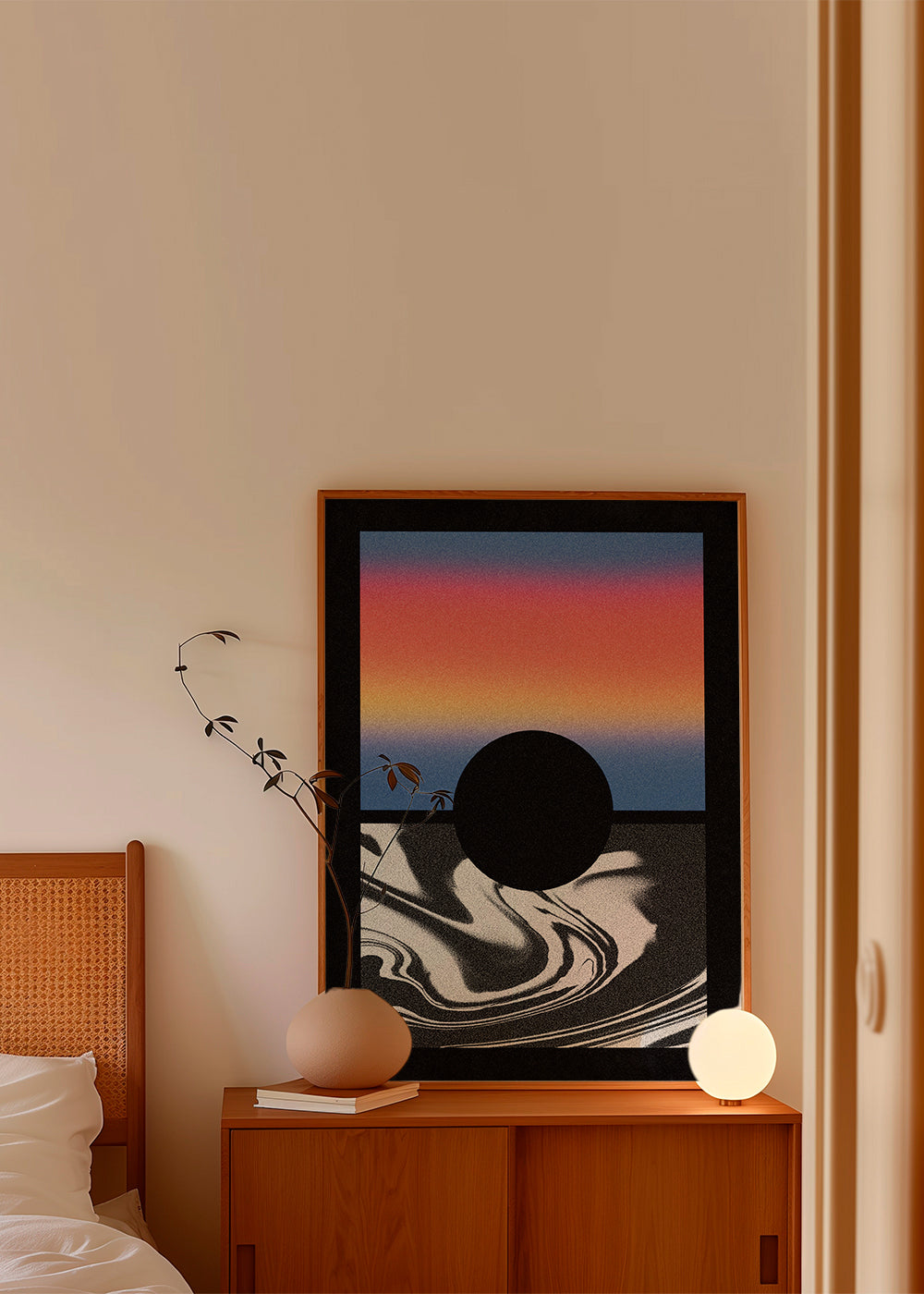 Abstrakt billede med cirkel og gradient