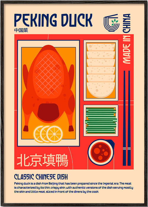 Køkkenkunst Peking Duck retro illustration