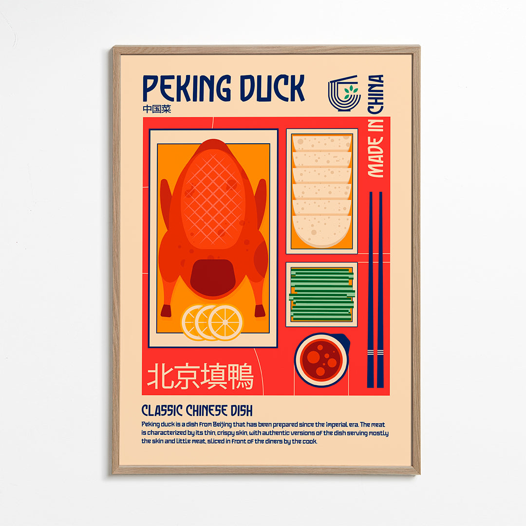 Køkkenkunst Peking Duck retro illustration