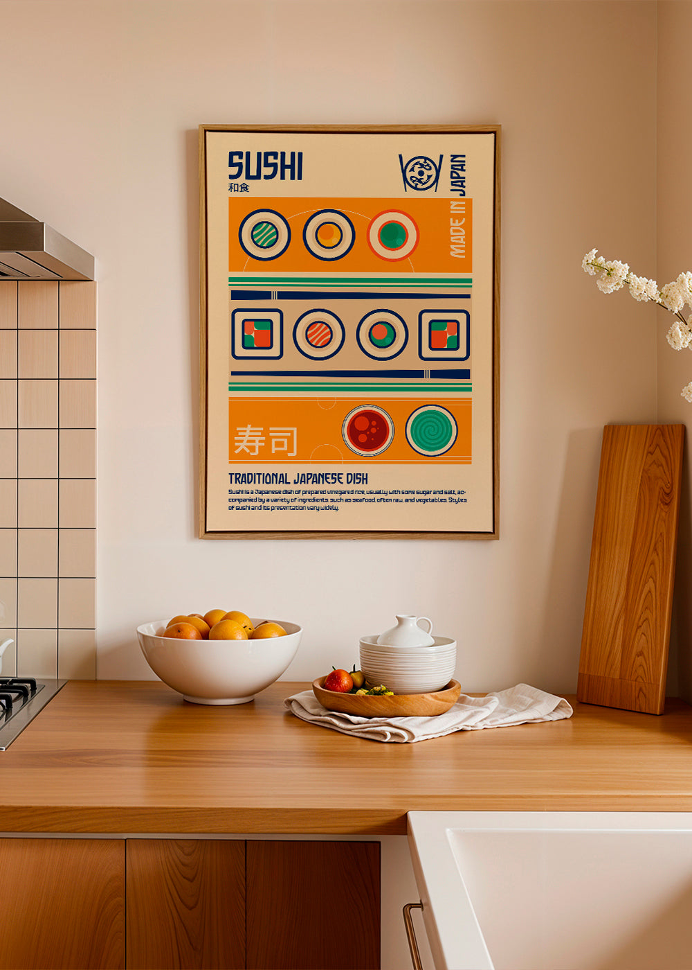 Køkkenkunst Sushi grafisk plakat